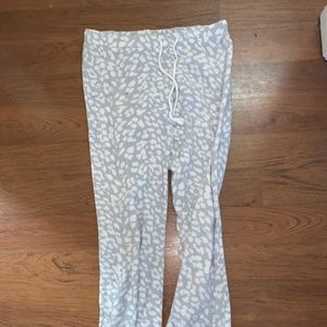 Grey Fleece Cheetah Print Pajama Pants